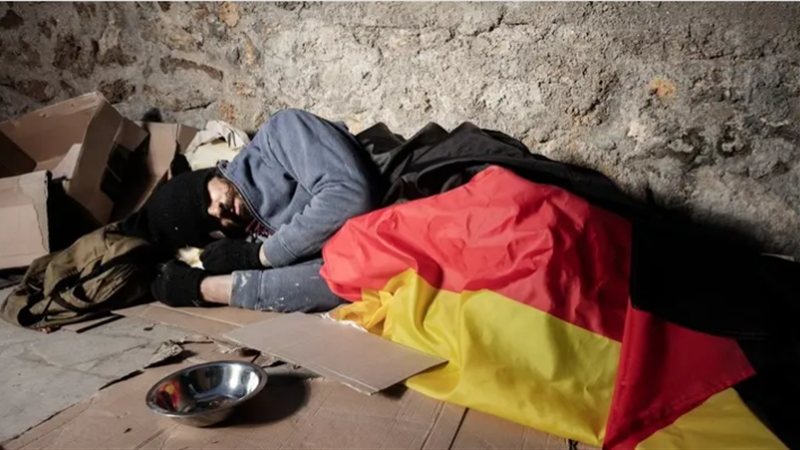 رجل بلا مأوى في ألمانيا